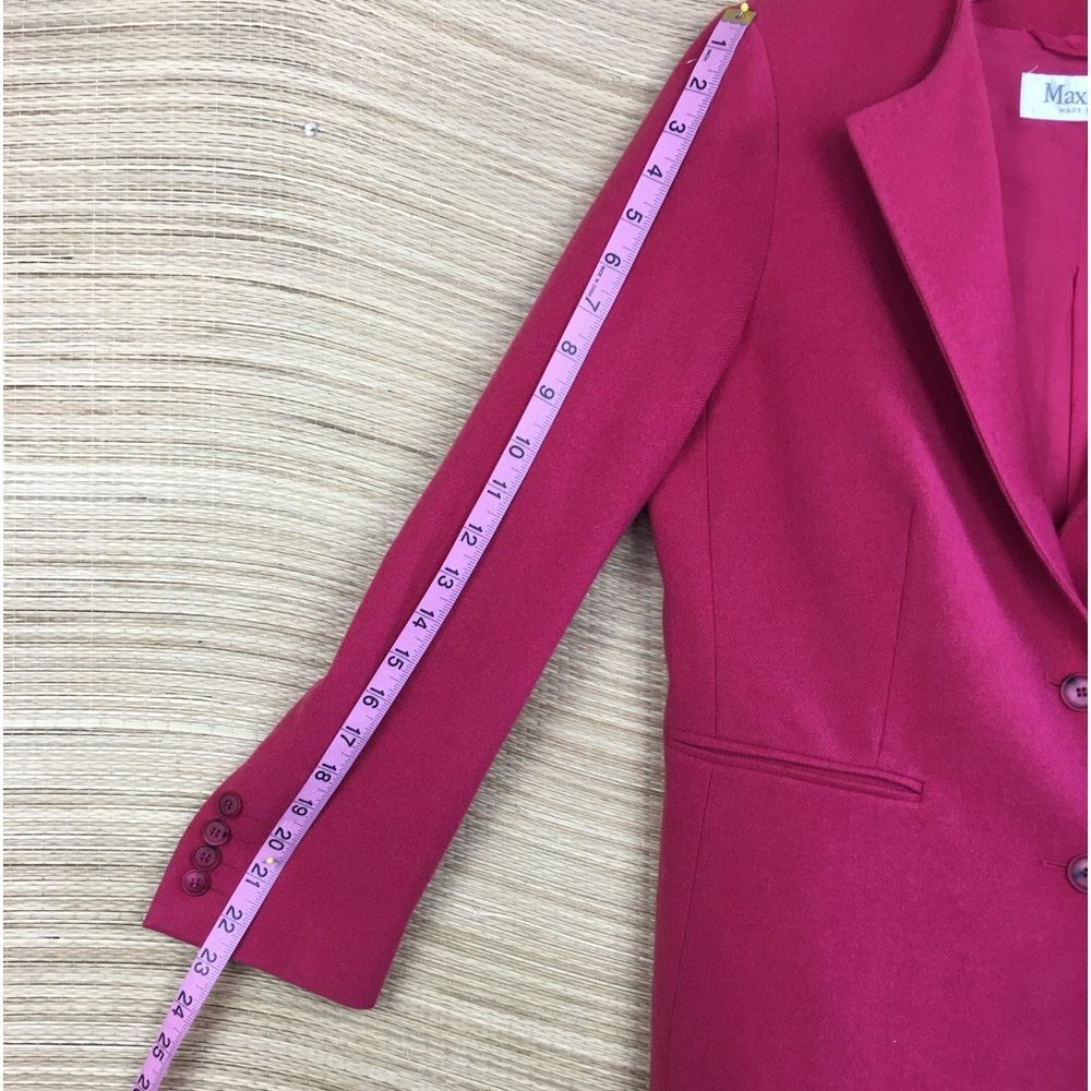 MaxMara Made In Italy Cashmere Two Buttons Blazer Jacket In Raspberry Size 10 - Picture 11 of 15